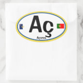 Autocollant ovale de style Euro Acores (Açores) (Sac)