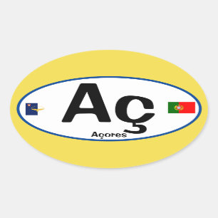 Autocollant ovale de style Euro Acores (Açores)