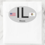 Autocollant ovale de style Euro Illinois* (Sac)