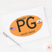 Autocollant ovale de style européen Pacific Grove (Enveloppe)