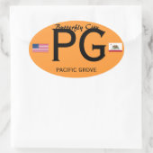 Autocollant ovale de style européen Pacific Grove (Sac)