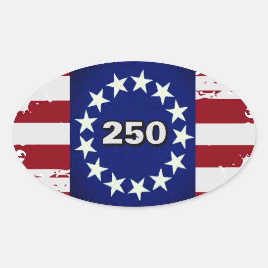 Autocollant ovale drapeau colonial 250 (Devant)