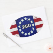 Autocollant ovale drapeau colonial 250 (Enveloppe)