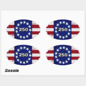 Autocollant ovale drapeau colonial 250 (Feuille)
