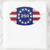 Autocollant ovale drapeau colonial 250 (Sac)