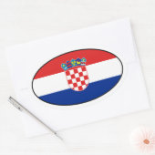 Autocollant ovale drapeau de Croatie (Enveloppe)