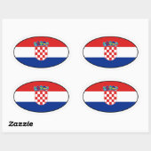 Autocollant ovale drapeau de Croatie (Feuille)