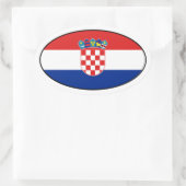 Autocollant ovale drapeau de Croatie (Sac)