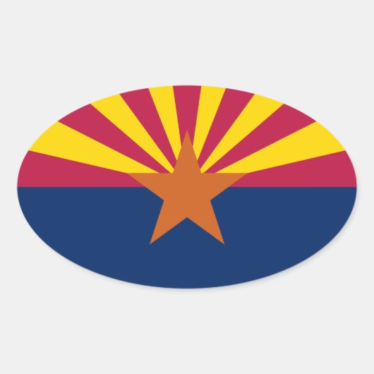 Autocollant ovale drapeau de l'Arizona (Devant)