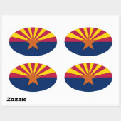 Autocollant ovale drapeau de l'Arizona (Feuille)