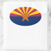 Autocollant ovale drapeau de l'Arizona (Sac)