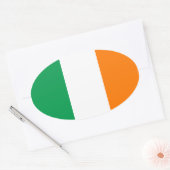 Autocollant ovale drapeau d'Irlande (Enveloppe)