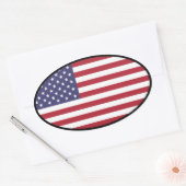 Autocollant ovale du drapeau américain (Enveloppe)