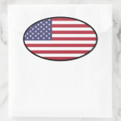 Autocollant ovale du drapeau américain (Sac)