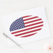 Autocollant ovale du drapeau américain (Enveloppe)