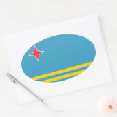 Autocollant ovale du drapeau d'Aruba (Enveloppe)