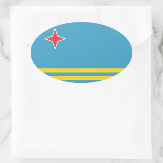 Autocollant ovale du drapeau d'Aruba (Sac)