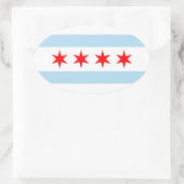 Autocollant ovale du drapeau de Chicago (Sac)