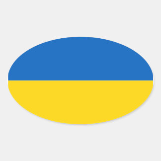 Autocollant ovale du drapeau de l'Ukraine