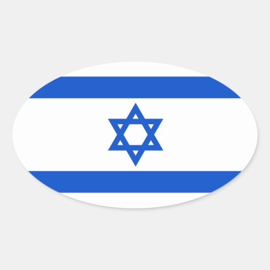 Autocollant ovale du drapeau d'Israël (Devant)