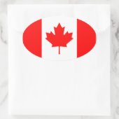 Autocollant ovale du drapeau du Canada (Sac)