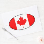 Autocollant ovale du drapeau du Canada (Enveloppe)