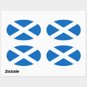Autocollant ovale du drapeau écossais (Feuille)