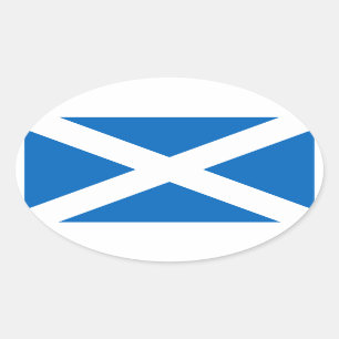 Autocollant ovale du drapeau écossais