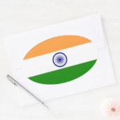 Autocollant ovale du drapeau indien (Enveloppe)