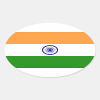 Autocollant ovale du drapeau indien