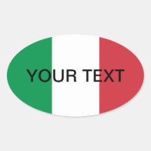 Autocollant ovale du drapeau italien | Drapeau de