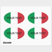 Autocollant ovale du drapeau italien | Drapeau de  (Feuille)
