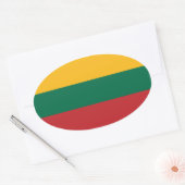 Autocollant ovale du drapeau lituanien (Enveloppe)
