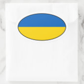 Autocollant ovale du drapeau ukrainien (Sac)