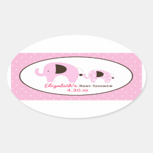 Autocollant ovale fait sur commande (rose) de