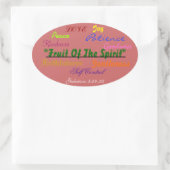 Autocollant ovale gras Fruit du verset de l'esprit (Sac)