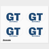 Autocollant ovale Guatemala GT (Feuille)