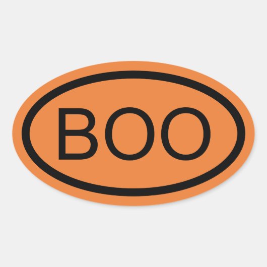 Autocollant ovale Halloween Boo (Devant)