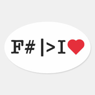 autocollant ovale I Heart F#