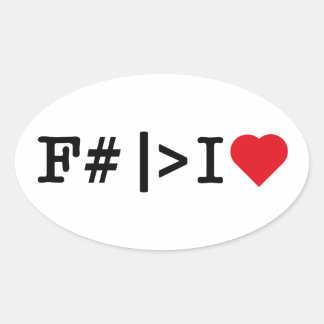autocollant ovale I Heart F#