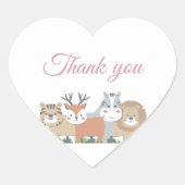 Autocollant ovale Merci pour la Baby Shower Jungle (Devant)