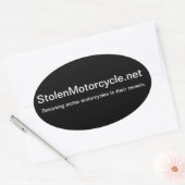 Autocollant ovale moto volée (Enveloppe)