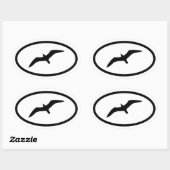 Autocollant ovale mouette (Feuille)
