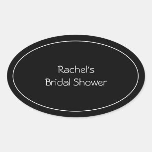 Autocollant ovale personnalisé noir