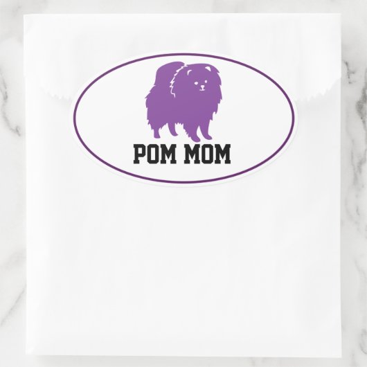 Autocollant ovale - Pom Mom (Sac)
