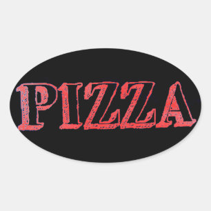 Autocollant ovale pour pizza