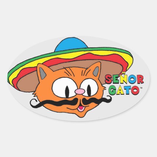 autocollant ovale senor gato (Devant)