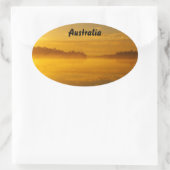 Autocollant ovale - soleil levant doré Australie (Sac)