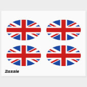 Autocollant ovale Union Jack (Feuille)