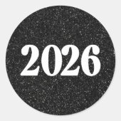 autocollant pailleté noir 2026 pour enveloppes (Devant)